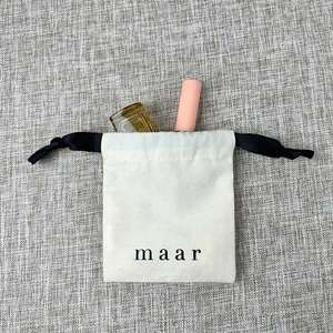 Sac à cordon en toile de coton biologique réutilisable avec logo imprimé, pochette de rangement durable pour vêtements et montres - Product Image 4