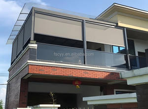 Store enrouleur électrique en <span class=keywords><strong>PVC</strong></span> coupe-vent et imperméable - Rideau de protection solaire pour gazebo et patio extérieur - Product Image 5