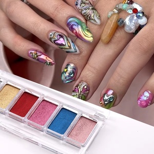 6 Colors <b>Magic</b> Mirror Solid Nail Glitter Powder Laser Silver Textured 3D Design Rub Dust Chrome Sparkly Manicure Accessories - Product Image 3