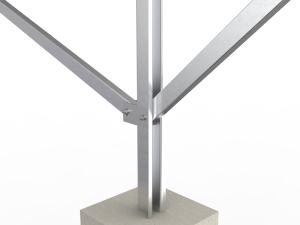 Support de montage de panneau solaire en alliage d'<span class=keywords><strong>aluminium</strong></span> à <span class=keywords><strong>double</strong></span> renfort, configuration en ligne à poteau unique, pour utilisation sur <span class=keywords><strong>toit</strong></span> ou au <span class=keywords><strong>carport</strong></span>, résistant aux fort vents - Product Image 3