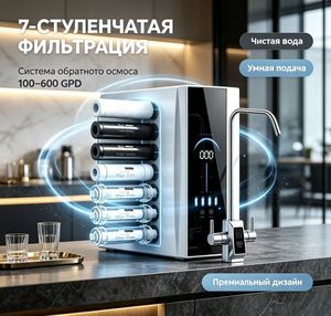 Sistema de Filtro de <span class=keywords><strong>Agua</strong></span> de Ósmosis <span class=keywords><strong>Inversa</strong></span> de 7 Etapas Premium con Pantalla Táctil Inteligente y Monitor TDS para <span class=keywords><strong>Agua</strong></span> Mineral <span class=keywords><strong>Alcalina</strong></span> - Product Image 1