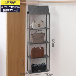 Organizador de bolsas colgante, estante de almacenamiento montado en la pared, rectangular, de tela no tejida, multiusos, para uso en armarios y guardarropas - Product Image 2