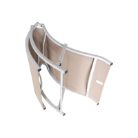 Chaise pliante en aluminium en forme de S au design moderne - Mobilier d'extérieur confortable et de haute qualité pour piscine, hôtel, parc
