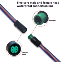 Bonne vente 15cm RGB LED bande connecteur fil câble 4 broches 12V DC boîtier en acier inoxydable mâle/femelle sexe cuivre Contacts M12
