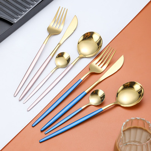 LEBO 24pcs Couverts Coffret Cadeau Cuisine Restaurant Acier Inoxydable Or Couverts Set pour Mariage - Product Image 4