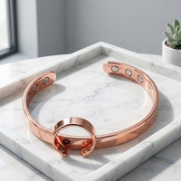 Ensemble de bracelets élégants en cuivre pour hommes et femmes, bague et bracelet magnétiques, cadeaux d'anniversaire, bijoux santé