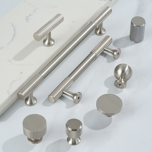 Cabinet <strong>Door</strong> Handle Modern Tapered Base Drawer Pure Brass Handle Cylindrical Vertical Knurled Stripe Furniture <strong>Door</strong> Handle - Product Image 4