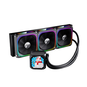 Refroidisseur de processeur haute vitesse <span class=keywords><strong>Aigo</strong></span> Rubik's 360, dissipateur thermique en cuivre, roulement à bain d'huile, LED ARGB, système de refroidissement par eau 360 pour boîtier d'ordinateur (PWM) - Product Image 1