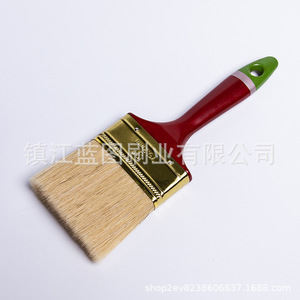 Pinceau plat à poils de porc, manche en plastique, rouge cramoisi, 12-19 mm, origine Zhenjiang, pour peinture - Product Image 1