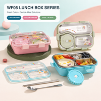 Boîte à lunch pour enfants en acier inoxydable 304, grande capacité, 3 compartiments, réutilisable, pour l'école, le camping et les voyages, vente en gros