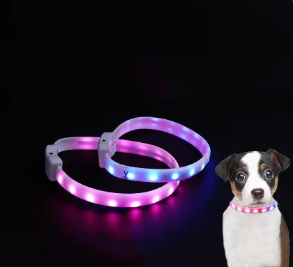 Huisdier Led Kraag Kleurrijke Streamer Hond Met Gloeiende Hond C6.0 Hondenaccessoires Usb Oplaadbaar