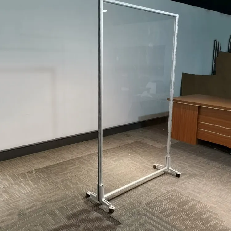Transparent office partition acoustic acrylic aluminum partition privacy screen table divider