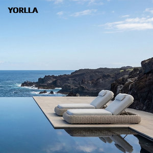 Set di Sedie a Sdraio Moderne di Alta Qualità in Alluminio Grigio Scuro per Piscina e Giardino - per <span class=keywords><strong>Hotel</strong></span> - Product Image 2