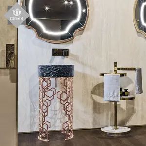Vaidade do banheiro com Armário de Luxo Conjunto de vaidade com Pia Do Banheiro Moderno Vanity Tabela Perna de Aço inoxidável