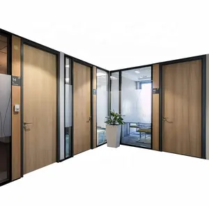 Design Glass Commercial Window & Door Steel Lobby Partition Design Office Full Height Glass Wall Partition