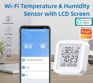 Capteur de température et d'humidité sans fil TUYA avec alertes de notification via application, <span class=keywords><strong>thermomètre</strong></span> hygromètre WiFi compatible avec Alexa - Product Image 4