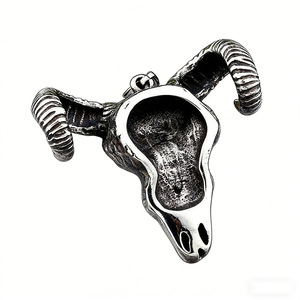 Colgante de Calavera de Toro de Acero Inoxidable yunnique con Incrustaciones de Turquesa, Joyería Temática de Animales, Regalo - Product Image 2