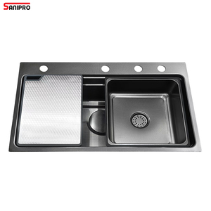 SANIPRO <span class=keywords><strong>lavabo</strong></span> de luxe fait à la main en acier inoxydable Nano Smart grand évier de <span class=keywords><strong>cuisine</strong></span> rectangulaire simple avec accessoires - Product Image 3