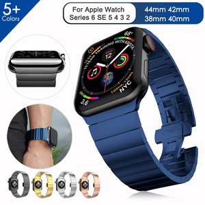 pulsera de enlace de banda de reloj para <span class=keywords><strong>Apple</strong></span> <span class=keywords><strong>Watch</strong></span> 40mm 44mm iwatch <span class=keywords><strong>Serie</strong></span> <span class=keywords><strong>6</strong></span> SE 5 4 3 correa de reloj de correa - Product Image 2