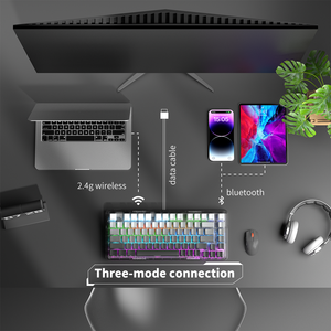 ZT82 Wired USB Type-C 75% RGB Backlit Hot Swappable Mechanical <b>Gaming</b> Keyboard 82 Keys TKL White Switch Private Mold ABS ZIFRIEN - Product Image 6