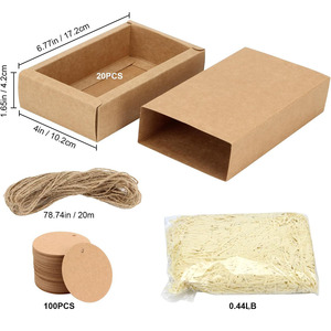 Juego de cajas de cajones de <span class=keywords><strong>papel</strong></span> Kraft marrón, etiquetas en blanco, Mini Cartón, embalaje actual, suministros para fiestas, <span class=keywords><strong>papel</strong></span> triturado, <span class=keywords><strong>comprar</strong></span> cajas de embalaje - Product Image 4