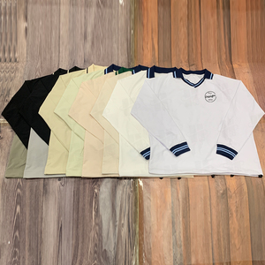 Camisas Polo de Alta Calidad con Rayas en Puños y Dobladillos, Personalizadas con Serigrafía, de Nailon, Casuales, Estilo Béisbol, Manga Raglán, Cuello en V - Product Image 5