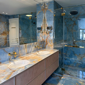 Tùy chỉnh kích thước sang trọng tự nhiên màu xanh <span class=keywords><strong>Onyx</strong></span> slab cho nền tường nhà bếp Countertop sàn phòng tắm Bàn cà phê Top - Product Image 3