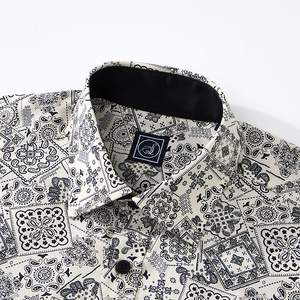 Chemises décontractées pour hommes à manches longues 100% coton popeline, impression numérique, écologiques, logo personnalisé, boutonnées, automne, vente en gros d'usine - Product Image 1
