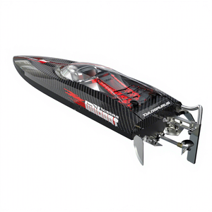Motoscafo <span class=keywords><strong>RC</strong></span> Brushless Raffreddato ad Acqua, Grande <span class=keywords><strong>Barca</strong></span> da Corsa <span class=keywords><strong>RC</strong></span> con Texture in Fibra di Carbonio, Allarme Batteria Scarica e Luce LED, Alta Velocità - Product Image 4