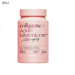 Pilules de beauté OEM au collagène, acide hyaluronique, probiotiques, Bifidobacterium L BLG1, Q10, vitamine C, zinc, biotine pour le traitement des rides - Product Image 1