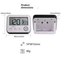 Jam Alarm Digital Modern Minimalis Desain Terbaru, Baterai, Operasi Senyap, Layar Digital Ringkas, Bahan ABS, untuk Meja