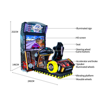 Simulateur de course automobile en métal à monnayeur, machine d'arcade avec interface en anglais, équipement de jeu de moto dynamique pour divertissement intérieur