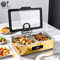 Chauffe-Plat Électrique Commercial Intelligent OULU avec Couvercle Hydraulique – Réchaud de Buffet de Luxe pour Restaurant – Équipement de Maintien au Chaud des Aliments