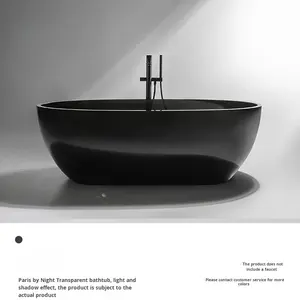 Baignoire ovale indépendante en résine transparente haut de gamme, colorée, pour usage domestique et hôtelier, vente en gros à Foshan - Product Image 6