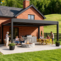 Pergola électrique toutes saisons en aluminium, auvent de protection solaire extérieur, pavillon de jardin, gazebo en aluminium