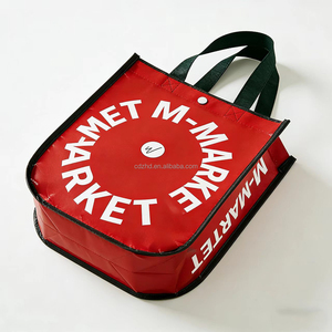 Sac fourre-tout promotionnel personnalisé style Lulu, imprimé, en polypropylène laminé rouge, non tissé, sac <span class=keywords><strong>de</strong></span> shopping tendance, vente en gros - Product Image 4