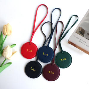 Porte-clés rond en cuir PU, pendentif pour sac à main femme, cadeau, breloque pour sac de voyage, accessoires de sac DIY - Product Image 6