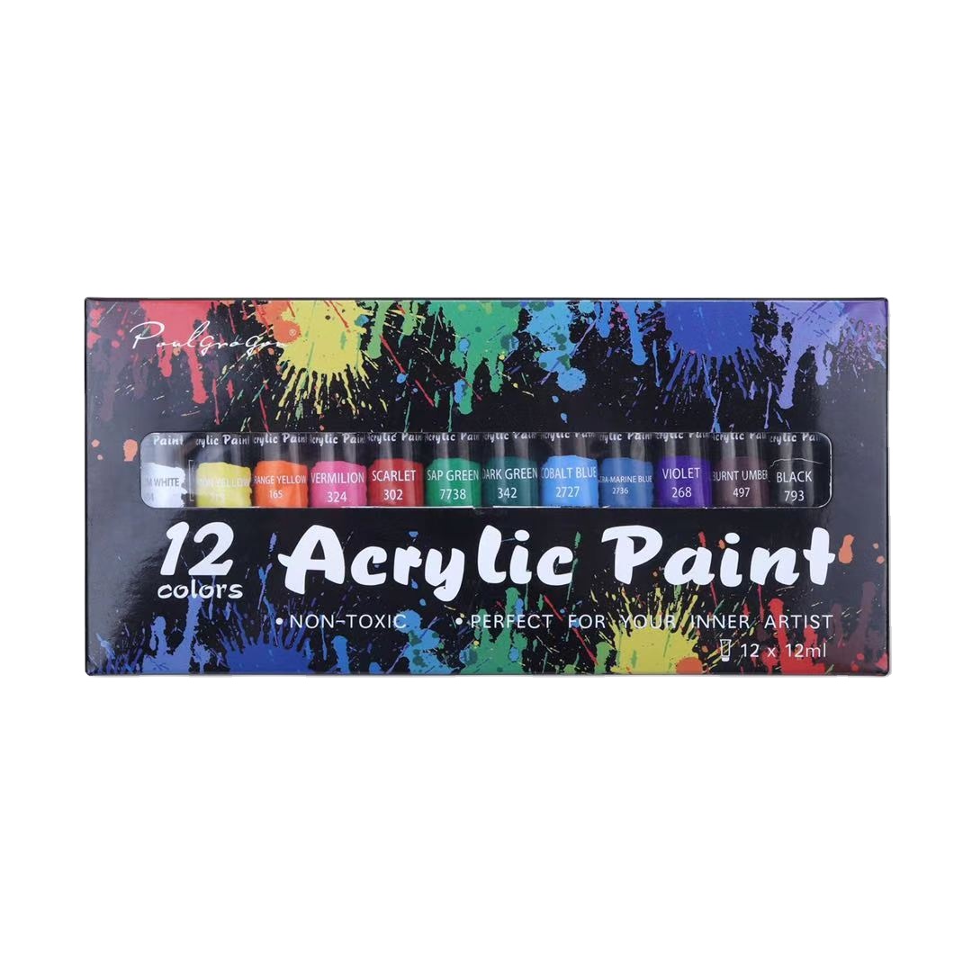 Ungiftig wasserdicht 12 Farben 12 ML Acrylfarbe Set Farbe Nagel glas Kunst Malerei Farbe für Stoff zeichnung