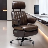 Fauteuil de direction de luxe en cuir de vachette, confortable et massant, idéal pour le bureau, la maison, la salle de sport et l'hôpital