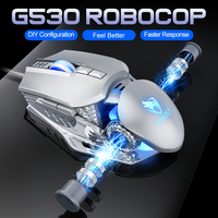 Ratón para Juegos con Programación de Macros, Ratón para Juegos con Cable 7D, Retroiluminación LED RGB, Ratón para Deportes Electrónicos de 6400 DPI para Computadora de Escritorio