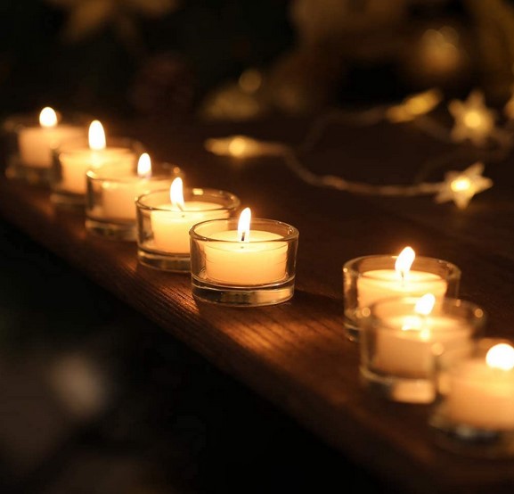 Clear Tealight Candle Holders -  Round Glass Candle Holder