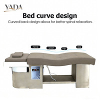 Lit de lavage de cheveux électrique incurvé pour salon de coiffure japonais, vente chaude 2025, lit de massage thaïlandais en acier inoxydable