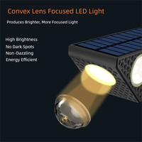 Lampu Dinding Dekoratif Tenaga Surya 3 LED Photocell untuk Pagar, Jalan, dan Teras