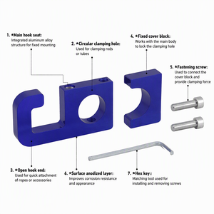 Motosiklet Gidon Kancası Alüminyum CNC Kask Saklama Braketi 22mm Ön Çanta Kancası Modifiye Aksesuarı - Product Image 6