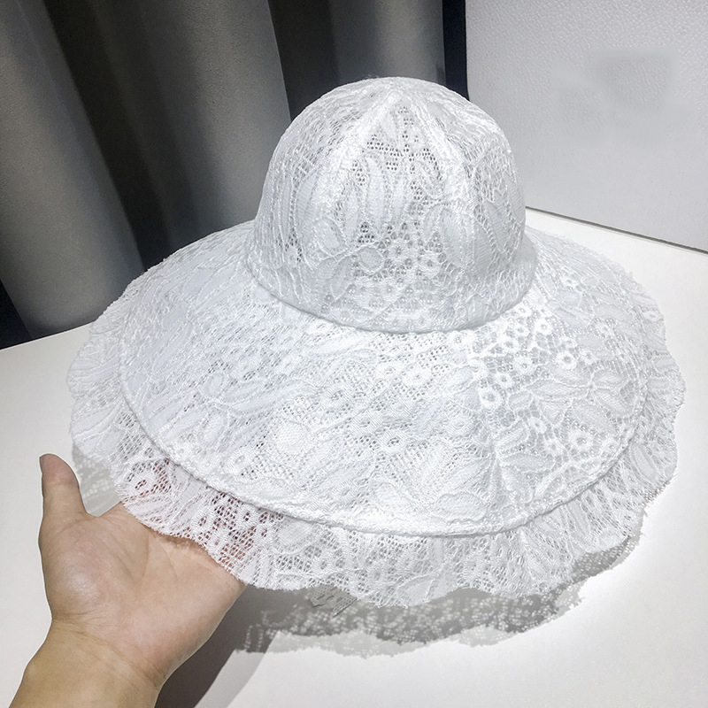 Floppy Wide Brim Lace Sun Hat Packable Foldable Travel Beach Hat Foldable Wide Brim Beach Jenni Kayne Straw Hat For... From  main image 4