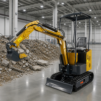 Mini-excavatrice HZ-12, moteur Briggs & Stratton 15 ch, petite pelle de 1,2 tonne, profondeur de 1,6 m, excavatrice sur chenilles pour travaux de construction civile