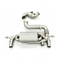 Système d'échappement en acier inoxydable 304 poli miroir haute performance, downpipe et cat-back à haut débit 200 cellules avec bouclier thermique pour Lotus Emira 2.0T