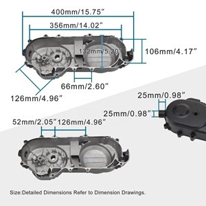 Junta de arranque de motocicleta GOOFIT, <span class=keywords><strong>cubierta</strong></span> derecha del motor, arrancador de cárter con reemplazo de correa 669 para Scooter GY6 <span class=keywords><strong>50cc</strong></span>-100cc - Product Image 2