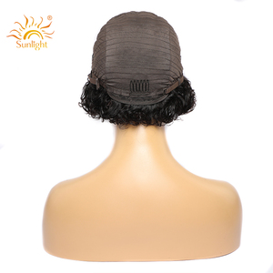 Sunlight 4x1Lace Closure <strong>Wig</strong> Virgin Human Hair <strong>Pixie</strong> Cut Perruque Belle Short Weave Glueless Peruvian Front <strong>Pixie</strong> <strong>Curl</strong> Human <strong>Wig</strong> - Product Image 4