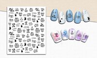 2026 Nieuwe 3D Valentijn Engelse Woorden Zelfklevende Waterdichte Plastic Nagelkunst Stickers Artistieke Lettertypen Manicure